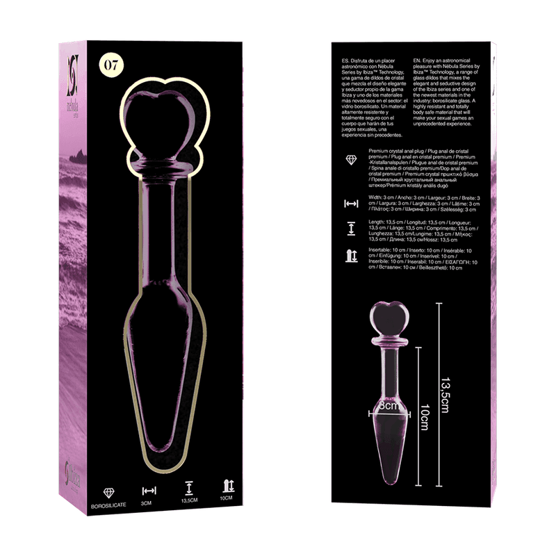 NEBULA SERIES BY IBIZA - MODEL 7 ANALPLUG BOROSILIKATGLAS KLAR 13.5 CM -O- 3 CM - Vanelion Paradise