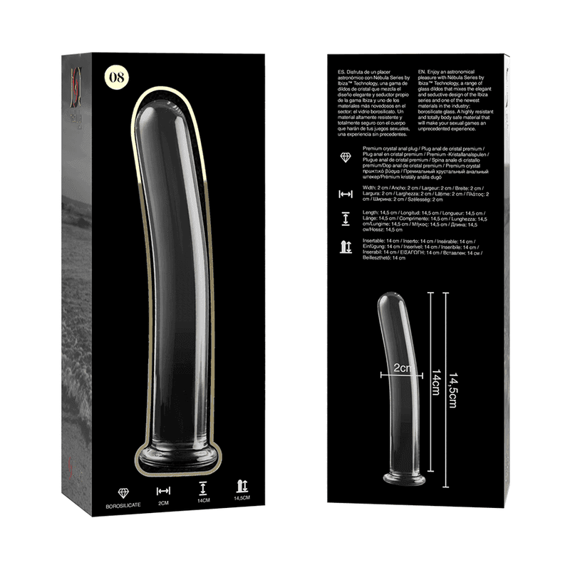 NEBULA SERIES BY IBIZA - MODELL 8 DILDO BOROSILIKATGLAS KLAR 14.5 CM -O- 2 CM - Vanelion Paradise