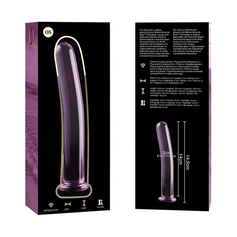 NEBULA SERIES BY IBIZA - MODELL 8 DILDO BOROSILIKATGLAS KLAR 14.5 CM -O- 2 CM - Vanelion Paradise