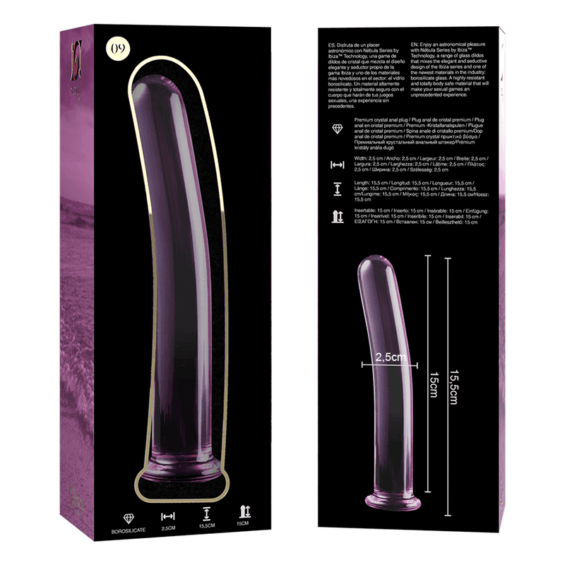NEBULA SERIES BY IBIZA - MODELL 9 DILDO BOROSILIKATGLAS KLAR 15.5 CM -O- 2.5 CM - Vanelion Paradise