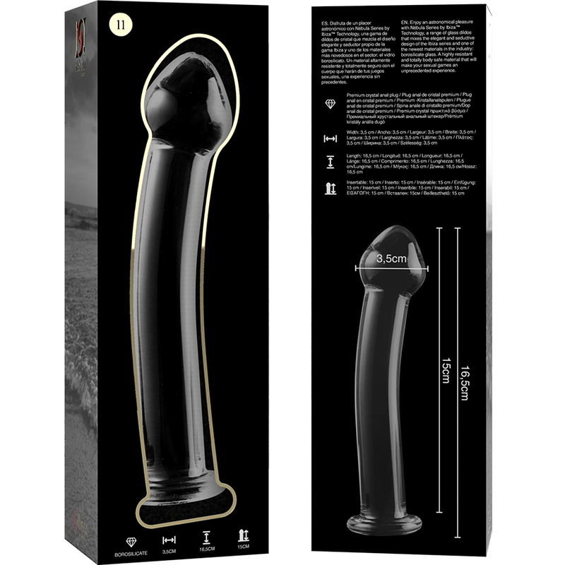 NEBULA SERIES BY IBIZA - MODELL 11 DILDO BOROSILIKATGLAS KLAR 16 CM -O- 3 CM