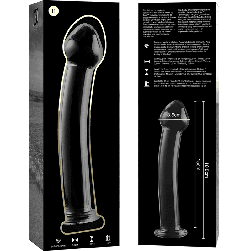 NEBULA SERIES BY IBIZA - MODELL 11 DILDO BOROSILIKATGLAS KLAR 16 CM -O- 3 CM - Vanelion Paradise