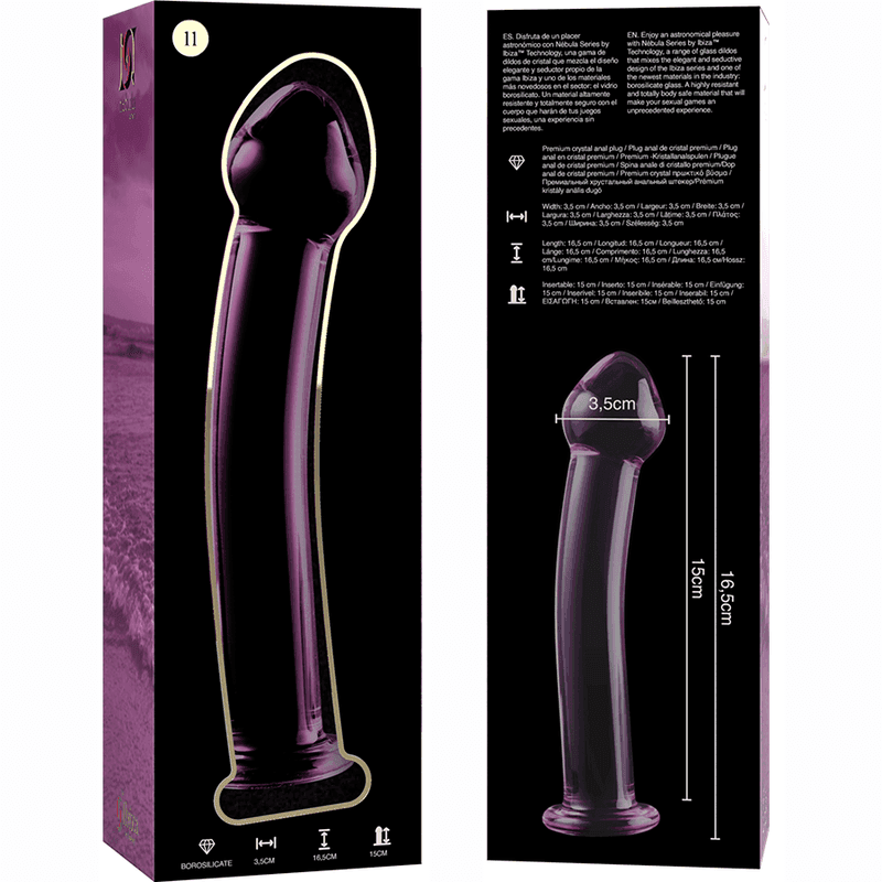 NEBULA SERIES BY IBIZA - MODELL 11 DILDO BOROSILIKATGLAS KLAR 16 CM -O- 3 CM - Vanelion Paradise