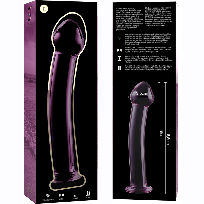 NEBULA SERIES BY IBIZA - MODELL 11 DILDO BOROSILIKATGLAS KLAR 16 CM -O- 3 CM