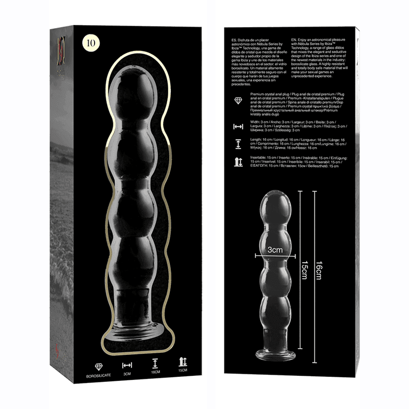 NEBULA SERIES BY IBIZA - MODELL 10 DILDO BOROSILIKATGLAS KLAR 16.5 CM -O- 3.5 CM - Vanelion Paradise