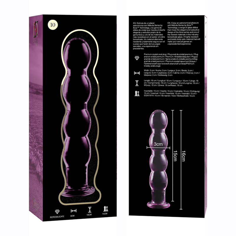 NEBULA SERIES BY IBIZA - MODELL 10 DILDO BOROSILIKATGLAS KLAR 16.5 CM -O- 3.5 CM