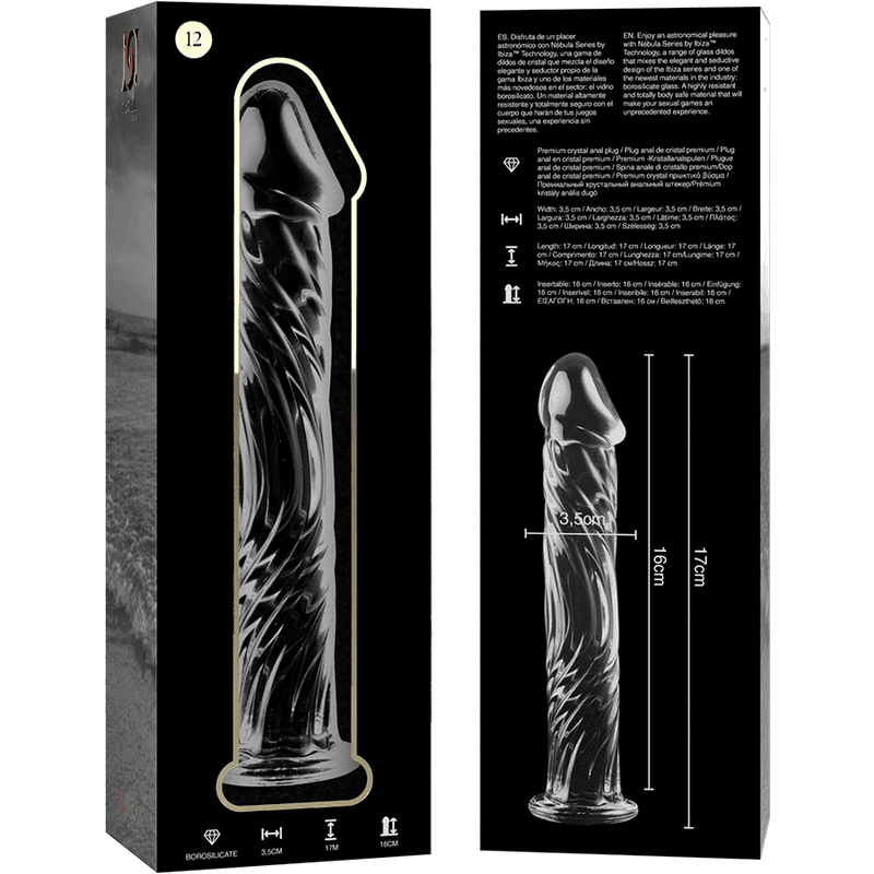NEBULA SERIES BY IBIZA - MODELL 12 DILDO BOROSILIKATGLAS KLAR 17 CM -O- 3.5 CM - Vanelion Paradise