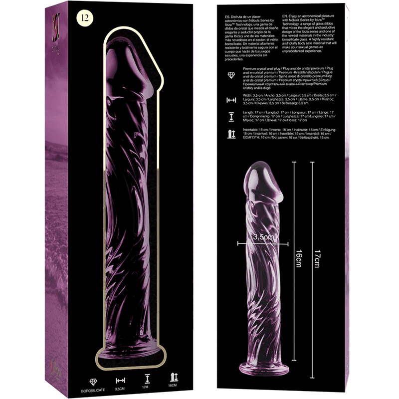 NEBULA SERIES BY IBIZA - MODELL 12 DILDO BOROSILIKATGLAS KLAR 17 CM -O- 3.5 CM - Vanelion Paradise