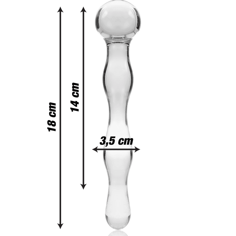 NEBULA SERIES BY IBIZA - MODELL 13 DILDO BOROSILIKATGLAS KLAR 18 CM -O- 3.5 CM - Vanelion Paradise