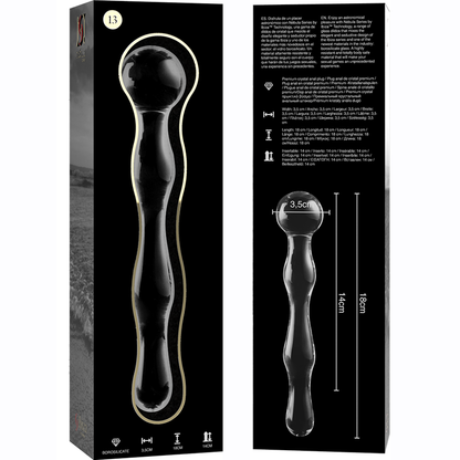 NEBULA SERIES BY IBIZA - MODELL 13 DILDO BOROSILIKATGLAS KLAR 18 CM -O- 3.5 CM