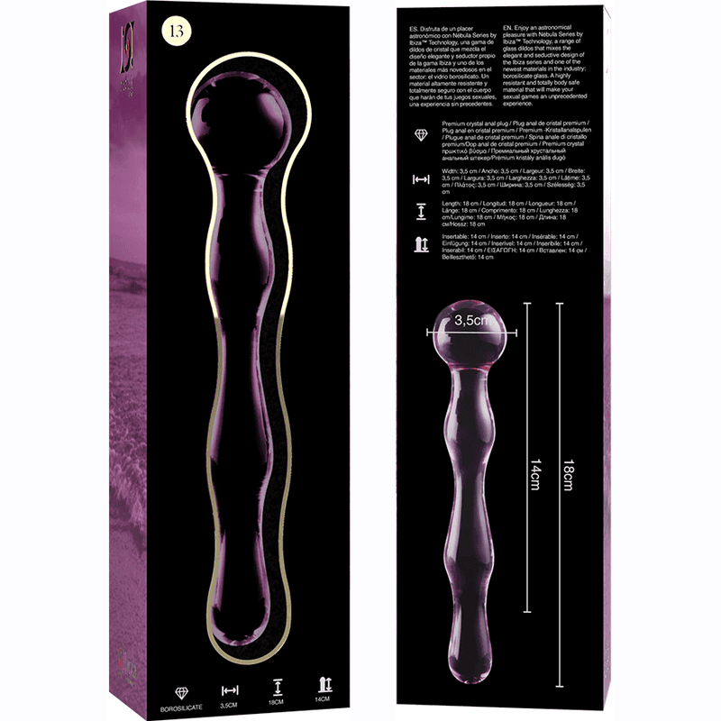 NEBULA SERIES BY IBIZA - MODELL 13 DILDO BOROSILIKATGLAS KLAR 18 CM -O- 3.5 CM - Vanelion Paradise