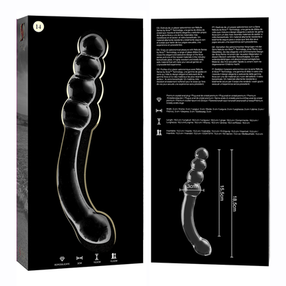 NEBULA SERIES BY IBIZA - MODELL 14 DILDO BOROSILIKATGLAS KLAR 18.5 CM -O- 3 CM