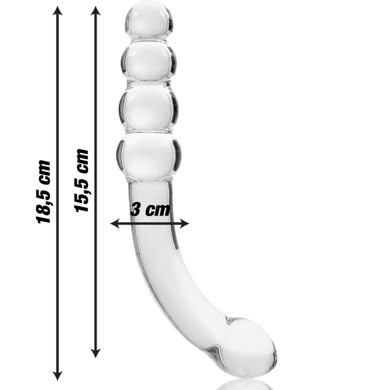 NEBULA SERIES BY IBIZA - MODELL 14 DILDO BOROSILIKATGLAS KLAR 18.5 CM -O- 3 CM - Vanelion Paradise