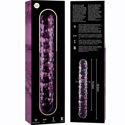 NEBULA SERIES BY IBIZA - MODELL 15 DILDO BOROSILIKATGLAS KLAR 18.5 CM -O- 3 CM