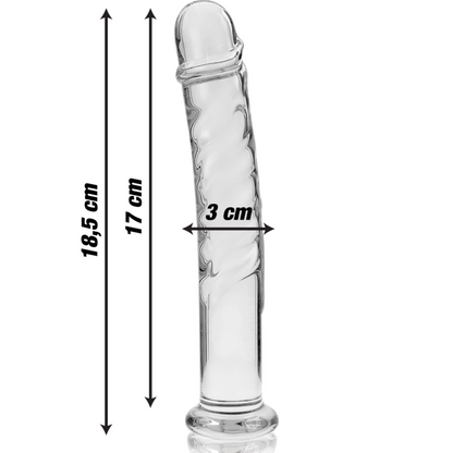 NEBULA SERIES BY IBIZA - MODELL 16 DILDO BOROSILIKATGLAS KLAR 18.5 CM -O- 3 CM