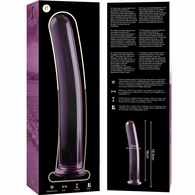 NEBULA SERIES BY IBIZA - MODELL 17 DILDO BOROSILIKATGLAS KLAR 18.5 CM -O- 3 CM - Vanelion Paradise