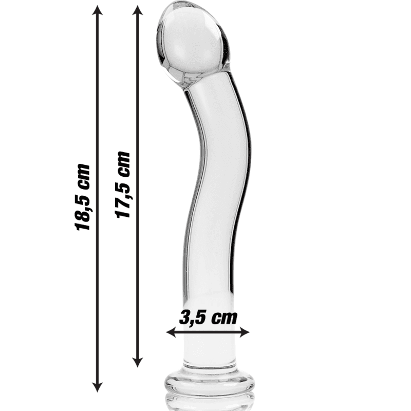 NEBULA SERIES BY IBIZA - MODELL 18 DILDO BOROSILIKATGLAS KLAR 18.5 CM -O- 3.5 CM - Vanelion Paradise