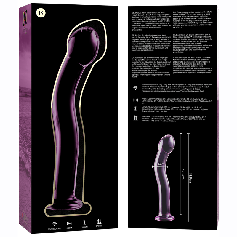 NEBULA SERIES BY IBIZA - MODELL 18 DILDO BOROSILIKATGLAS KLAR 18.5 CM -O- 3.5 CM