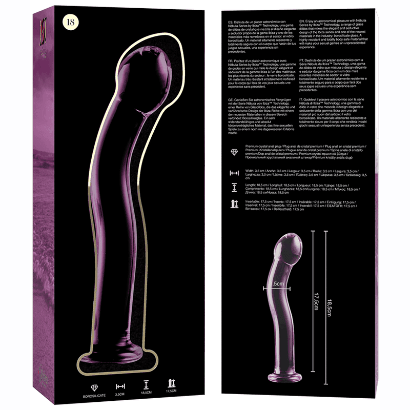 NEBULA SERIES BY IBIZA - MODELL 18 DILDO BOROSILIKATGLAS KLAR 18.5 CM -O- 3.5 CM - Vanelion Paradise