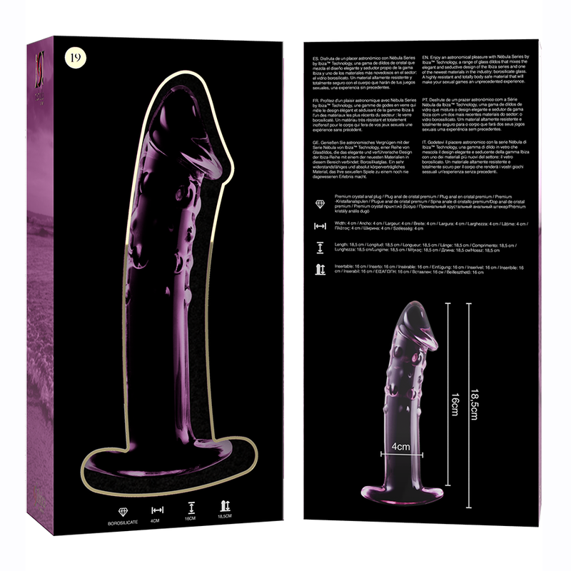 NEBULA SERIES BY IBIZA - MODELL 19 DILDO BOROSILIKATGLAS KLAR 18.5 CM -O- 4 CM