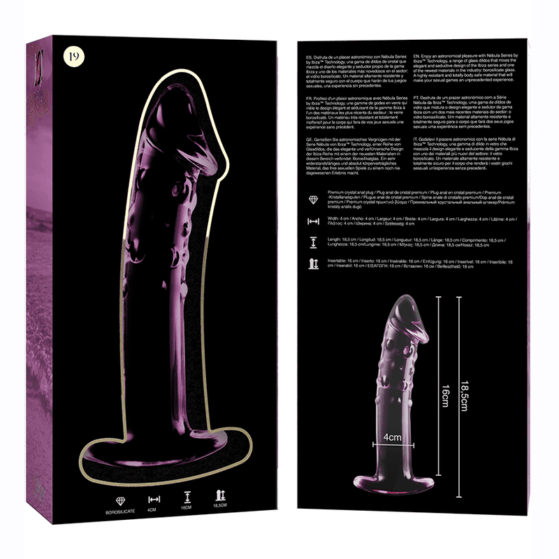 NEBULA SERIES BY IBIZA - MODELL 19 DILDO BOROSILIKATGLAS KLAR 18.5 CM -O- 4 CM - Vanelion Paradise