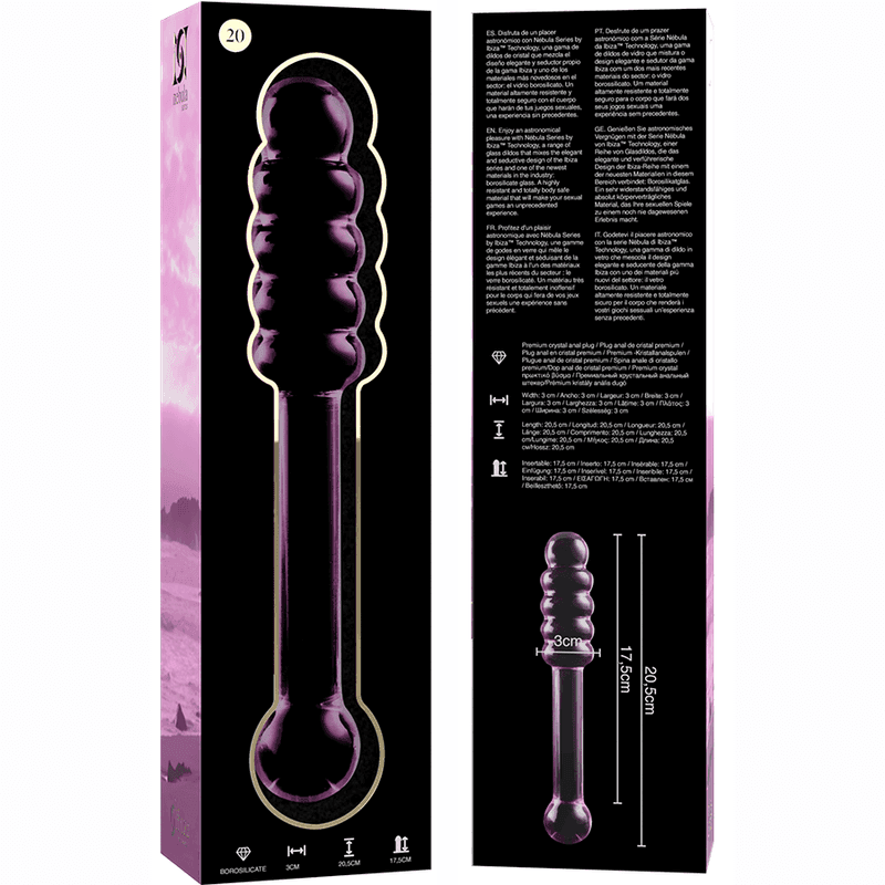 NEBULA SERIES BY IBIZA - MODELL 20 DILDO BOROSILIKATGLAS KLAR 20.5 CM -O- 3 CM - Vanelion Paradise