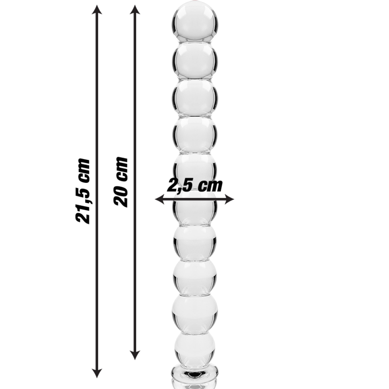 NEBULA SERIES BY IBIZA - MODELL 22 DILDO BOROSILIKATGLAS KLAR 21.5 CM -O- 2.5 CM