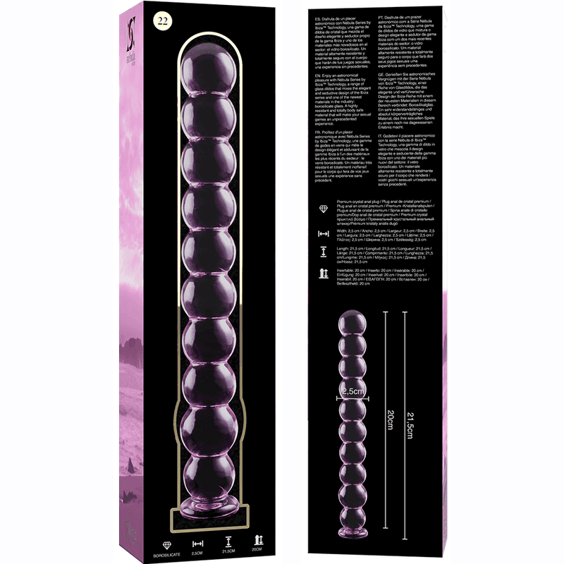 NEBULA SERIES BY IBIZA - MODELL 22 DILDO BOROSILIKATGLAS KLAR 21.5 CM -O- 2.5 CM - Vanelion Paradise