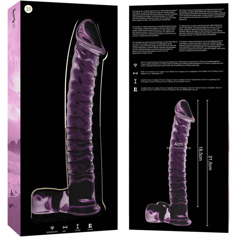 NEBULA SERIES BY IBIZA - MODELL 23 DILDO BOROSILIKATGLAS KLAR 21.5 CM -O- 4 CM - Vanelion Paradise