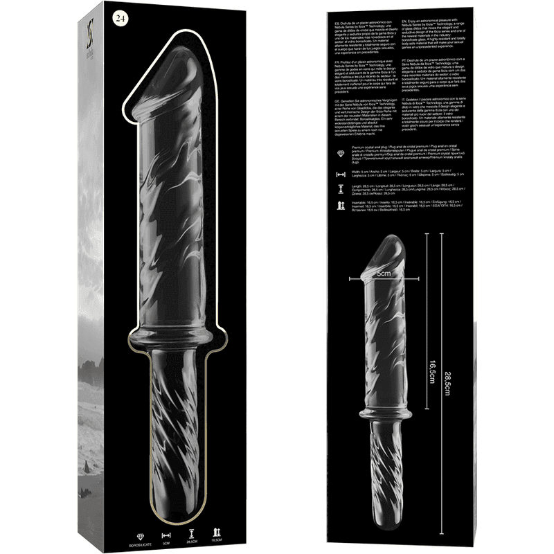 NEBULA SERIES BY IBIZA - MODELL 24 DILDO BOROSILIKATGLAS KLAR 28.5 CM -O- 5 CM - Vanelion Paradise
