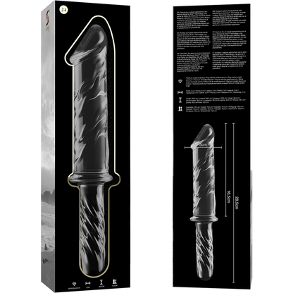 NEBULA SERIES BY IBIZA - MODELL 24 DILDO BOROSILIKATGLAS KLAR 28.5 CM -O- 5 CM