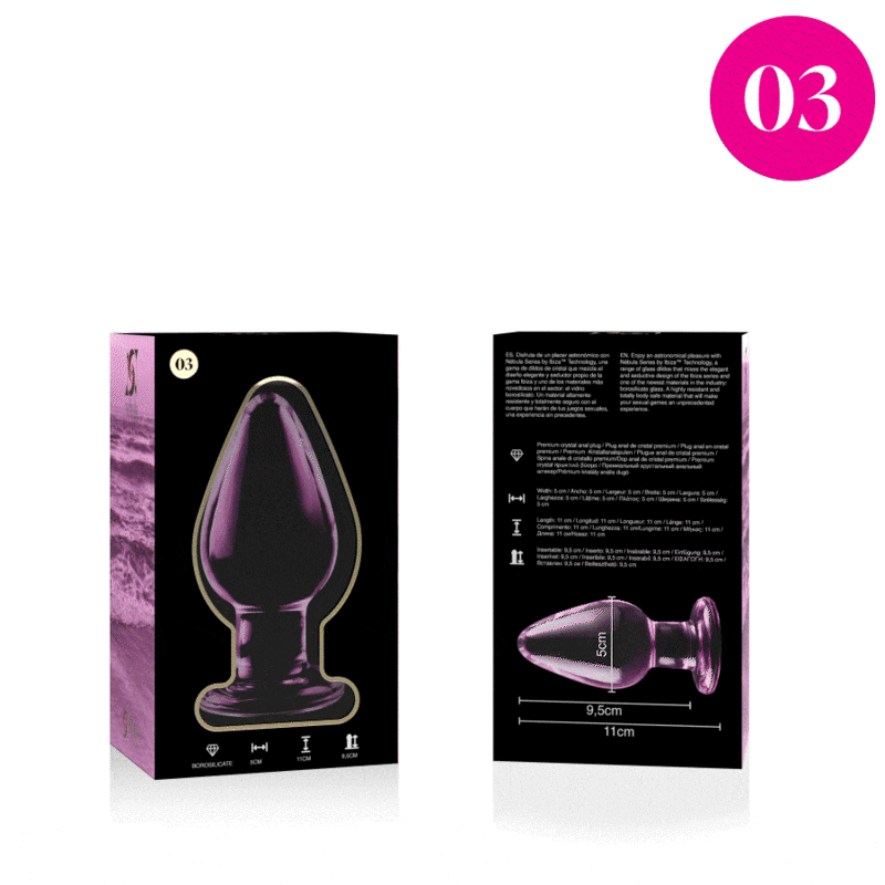 NEBULA SERIES BY IBIZA - MODELL 3 ANALPLUG BOROSILIKATGLAS TRANSPARENT 11 CM -O- 5 CM - Vanelion Paradise