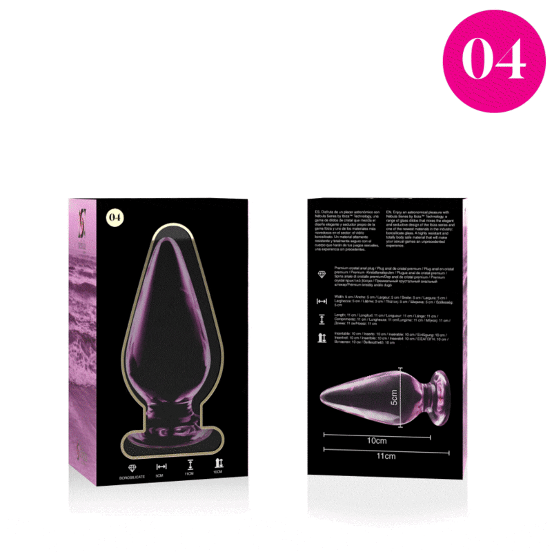 NEBULA SERIES BY IBIZA - MODELL 4 ANALPLUG BOROSILIKATGLAS KLAR 11 CM -O- 5 CM - Vanelion Paradise