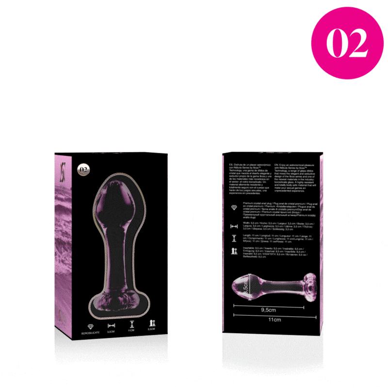NEBULA SERIES BY IBIZA - MODELL 2 ANALPLUG BOROSILIKATGLAS KLAR 11 CM -O- 3.5 CM - Vanelion Paradise