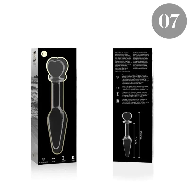 NEBULA SERIES BY IBIZA - MODEL 7 ANALPLUG BOROSILIKATGLAS KLAR 13.5 CM -O- 3 CM - Vanelion Paradise