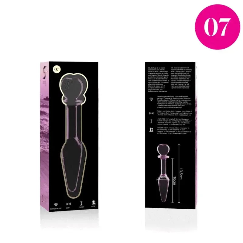 NEBULA SERIES BY IBIZA - MODEL 7 ANALPLUG BOROSILIKATGLAS KLAR 13.5 CM -O- 3 CM - Vanelion Paradise
