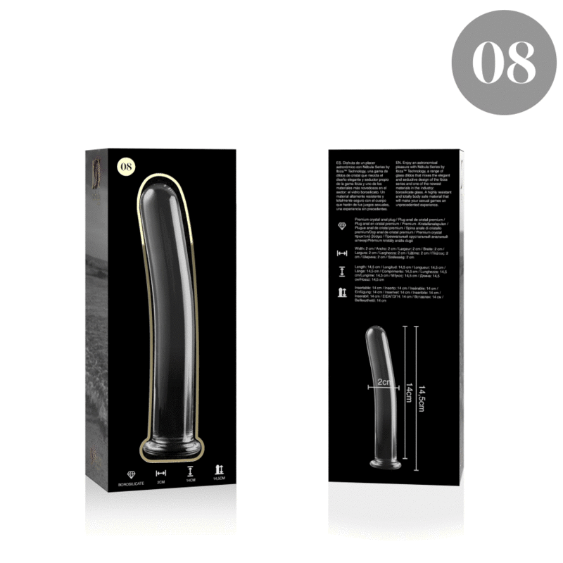 NEBULA SERIES BY IBIZA - MODELL 8 DILDO BOROSILIKATGLAS KLAR 14.5 CM -O- 2 CM - Vanelion Paradise