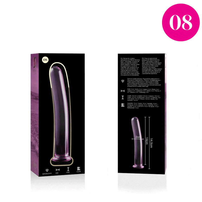 NEBULA SERIES BY IBIZA - MODELL 8 DILDO BOROSILIKATGLAS KLAR 14.5 CM -O- 2 CM - Vanelion Paradise
