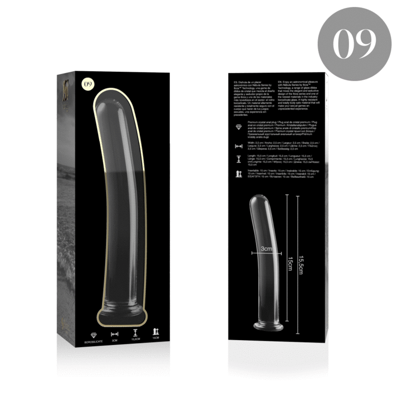 NEBULA SERIES BY IBIZA - MODELL 9 DILDO BOROSILIKATGLAS KLAR 15.5 CM -O- 2.5 CM - Vanelion Paradise