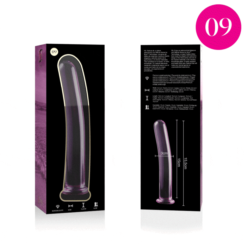 NEBULA SERIES BY IBIZA - MODELL 9 DILDO BOROSILIKATGLAS KLAR 15.5 CM -O- 2.5 CM - Vanelion Paradise
