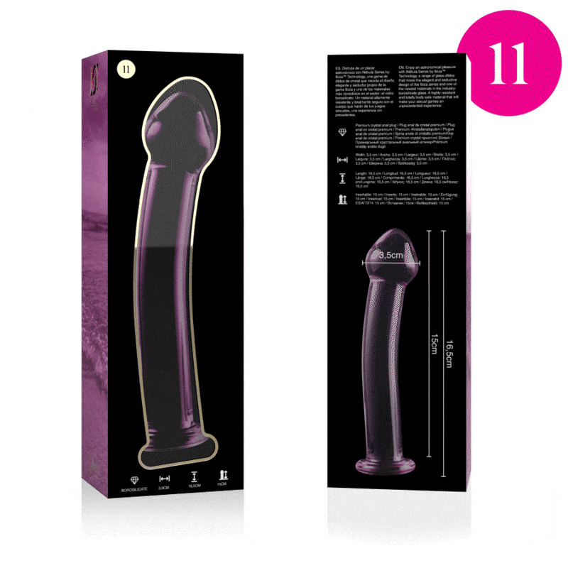 NEBULA SERIES BY IBIZA - MODELL 11 DILDO BOROSILIKATGLAS KLAR 16 CM -O- 3 CM - Vanelion Paradise