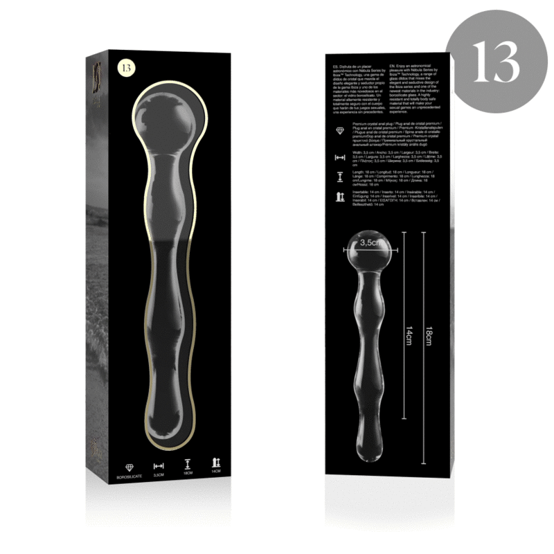 NEBULA SERIES BY IBIZA - MODELL 13 DILDO BOROSILIKATGLAS KLAR 18 CM -O- 3.5 CM - Vanelion Paradise