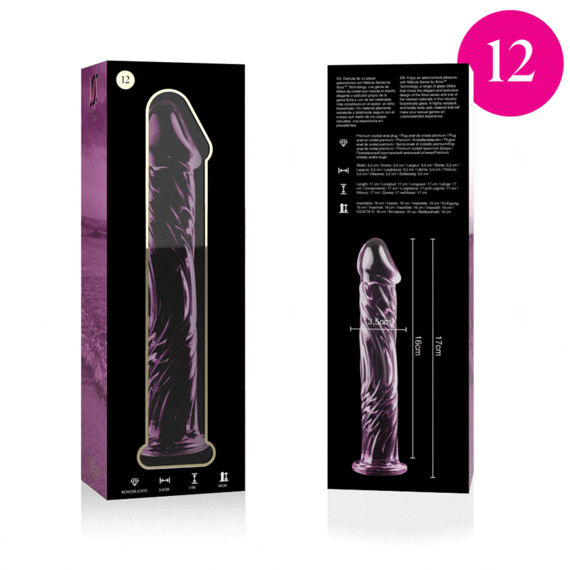 NEBULA SERIES BY IBIZA - MODELL 12 DILDO BOROSILIKATGLAS KLAR 17 CM -O- 3.5 CM - Vanelion Paradise
