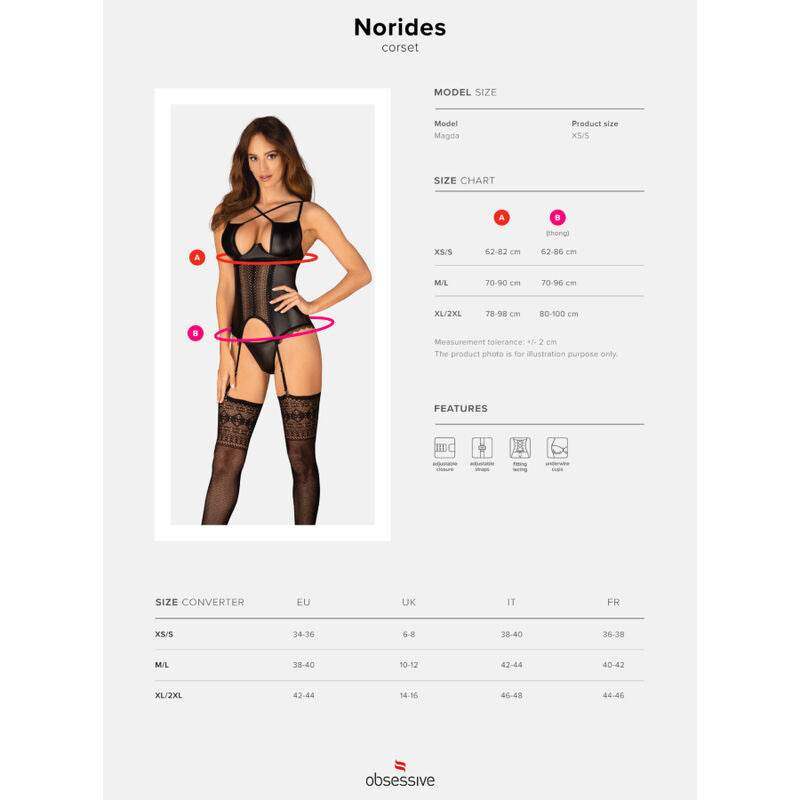 OBSESSIVE - NORIDES KORSETT & THONG XS/S - Vanelion Paradise
