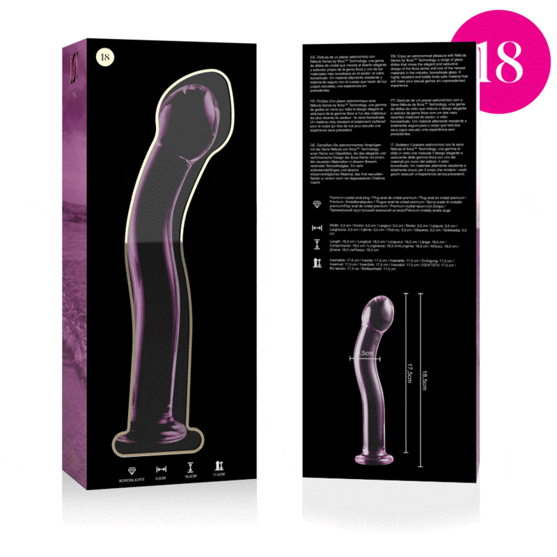 NEBULA SERIES BY IBIZA - MODELL 18 DILDO BOROSILIKATGLAS KLAR 18.5 CM -O- 3.5 CM - Vanelion Paradise
