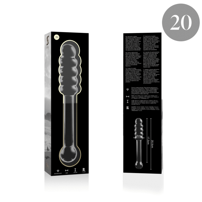 NEBULA SERIES BY IBIZA - MODELL 20 DILDO BOROSILIKATGLAS KLAR 20.5 CM -O- 3 CM - Vanelion Paradise