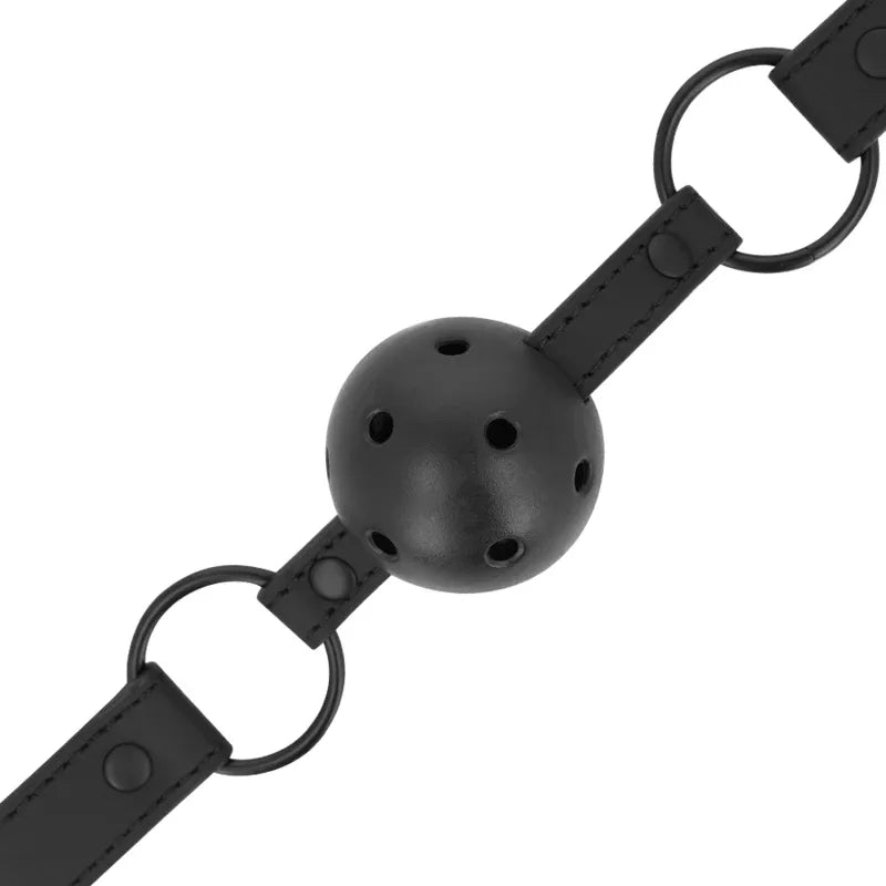 INTENSE FETISH Ballknebel aus veganem Leder – atmungsaktiv, verstellbar - Vanelion Paradise
