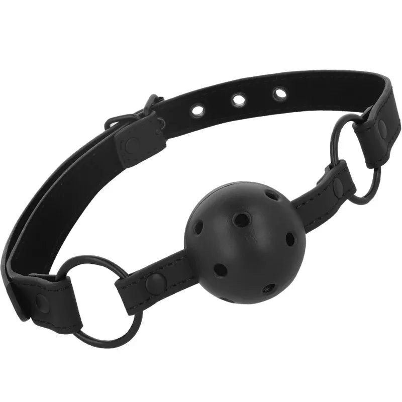 INTENSE FETISH Ballknebel aus veganem Leder – atmungsaktiv, verstellbar - Vanelion Paradise