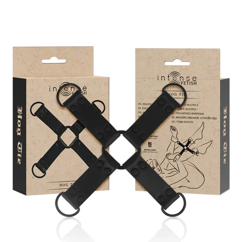 INTENSE FETISH Hog Tie – 4-Wege Mehrfachfessel aus veganem Leder - Vanelion Paradise