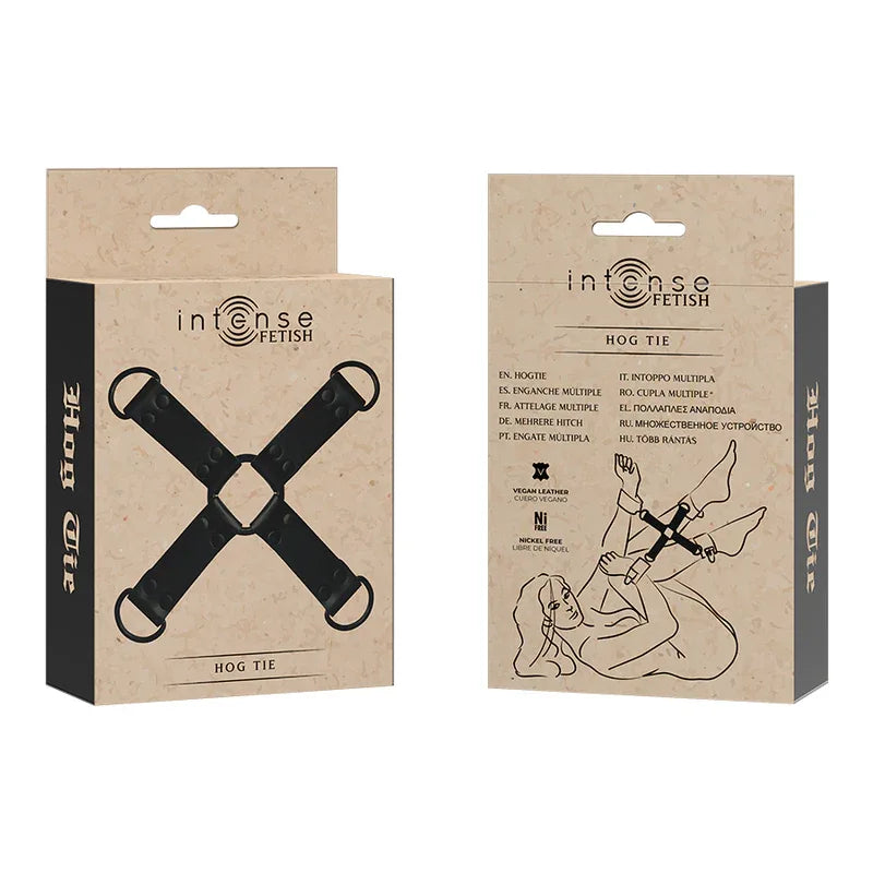INTENSE FETISH Hog Tie – 4-Wege Mehrfachfessel aus veganem Leder - Vanelion Paradise